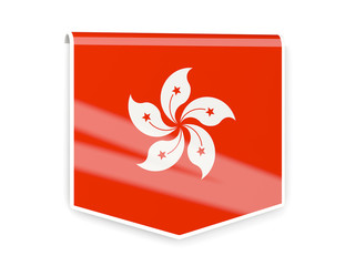 Flag label of hong kong