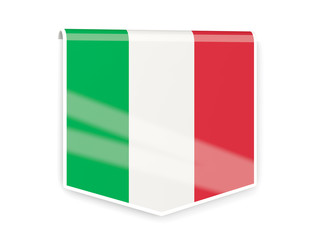 Flag label of italy