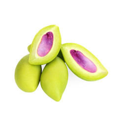 Closeup sweet Marian plum thai fruit isolated on white backgroun