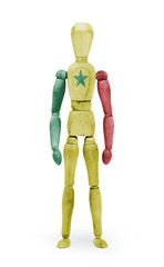 Wood figure mannequin with flag bodypaint - Senegal