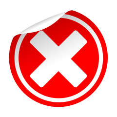 Pegatina roja simbolo error