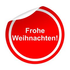 Pegatina roja texto Frohe Weihnachten!