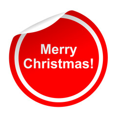 Pegatina roja texto Merry Christmas!