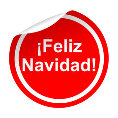 Pegatina roja texto ¡Feliz Navidad!