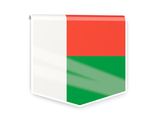 Flag label of madagascar