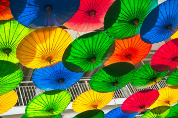 Fototapeta na wymiar Lots of umbrellas coloring