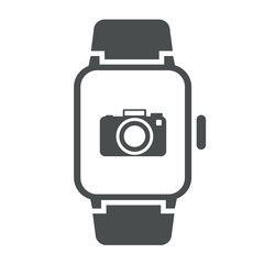 Icono smartwatch camara gris
