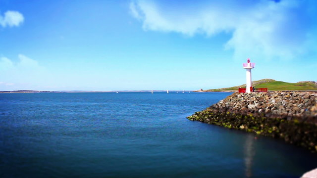Lighthouse and Beautiful Sea, Howth, Dublin Bay, Ireland