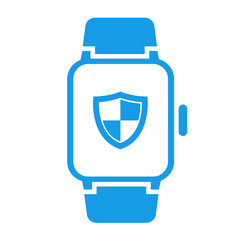 Icono smartwatch escudo azul