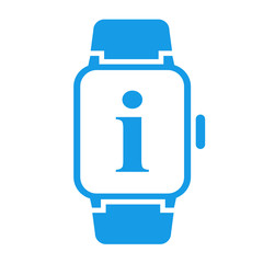 Icono smartwatch informacion azul