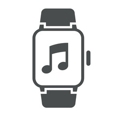 Icono smartwatch musica gris