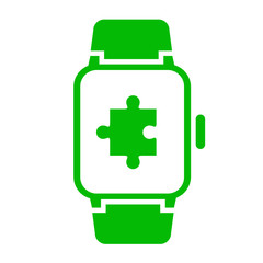 Icono smartwatch puzzle verde