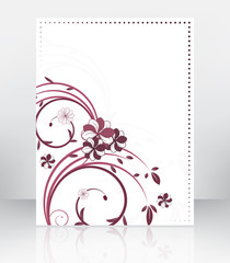 Abstract flyer or cover design with floral pattern. Vector illustration.