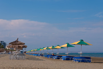 colorful umbrellas at beach