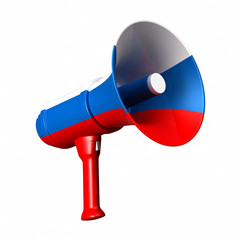 ロシア国旗模様のメガフォン