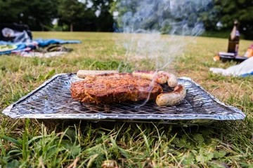 Wegwerfgrill im Park