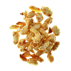  pile of peanuts isolated on white background