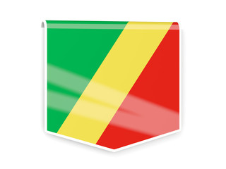 Flag label of republic of the congo