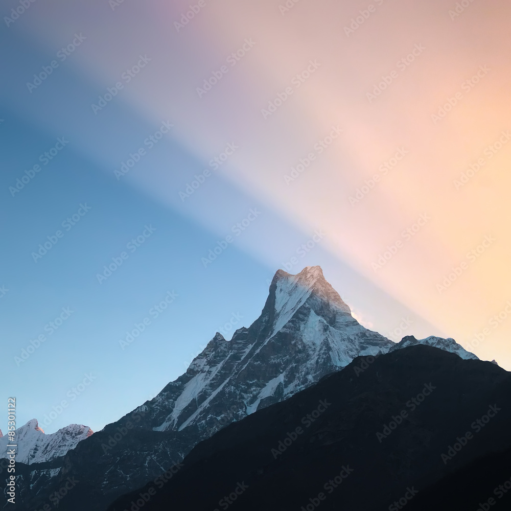 Wall mural sunrise in himalayas