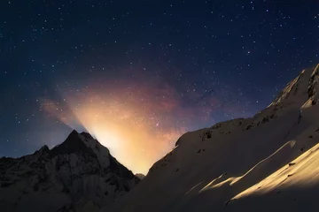 Fototapete Himalaya Moonrise in Himalayas