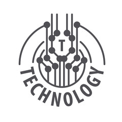 vector logo abstract chip technology