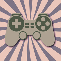 gaming device with a shadow on a colored background. vector