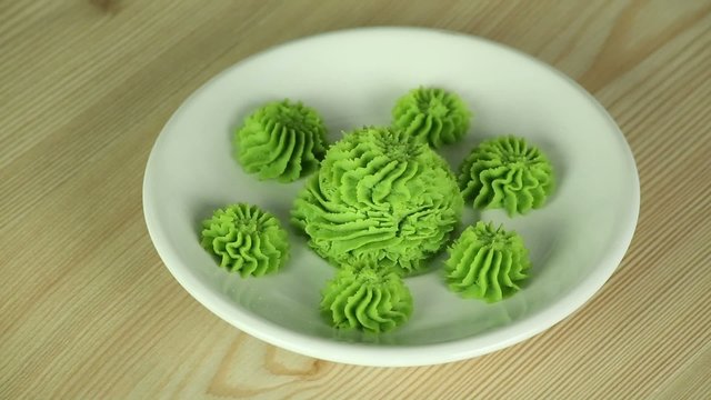 Wasabi on a white plate