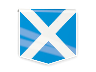 Flag label of scotland