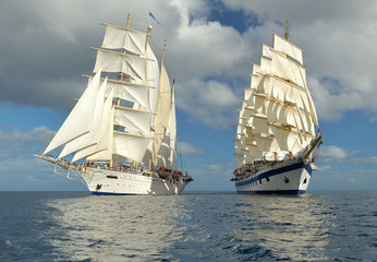 Fototapeta na wymiar Sailing. Series of ships and yachts
