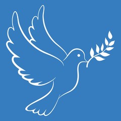 Peace Dove Blue Background