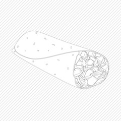 linear burrito on a white background