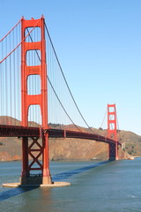 Golden Gate bridge with two towers in sight