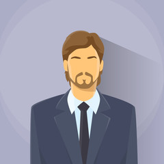 Businessman Profile Icon Male Portrait Business Man Flat Design 