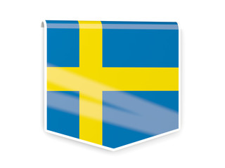 Flag label of sweden