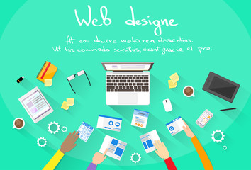 Web Development Create Design Site Building Team People Hands 