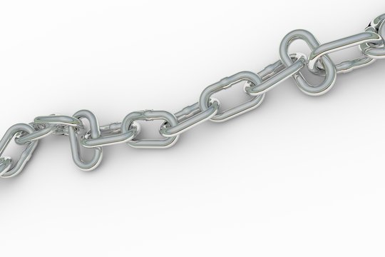Metal chain, isolated on white