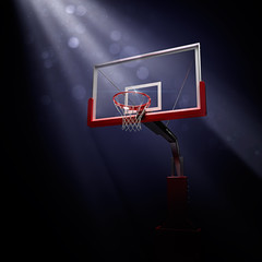 basketbolnoe RING. Sport arena. 3d render background. unfocus in long shot distance