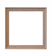 white frame wood Elegant vintage Isolated on white background