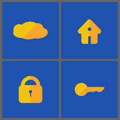 Set of four icons.