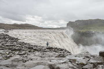 Fototapeta premium Scenic view of famous waterfall Dettifoss, Iceland.
