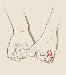 Man and woman couple holding hands. Vector illustration - 85306300