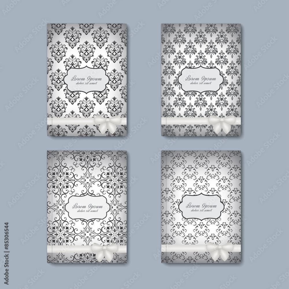 Poster modern vector set of brochures in the baroque style for your