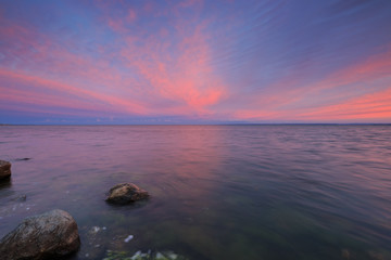 Fototapeta na wymiar Sunset on the Bay of Puck