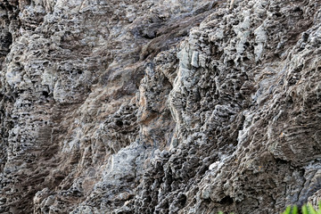 Sharp gray rocks on the beach