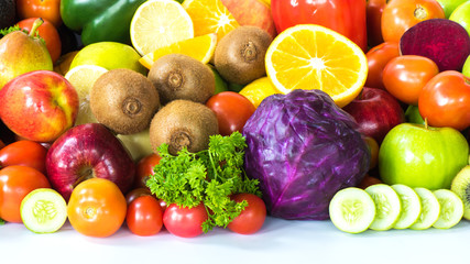 Group of fresh Fruits and vegetables organics