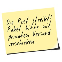 Notiz Zettel Post Streik