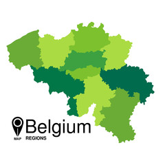 Obraz premium Belgium Map detailed vector