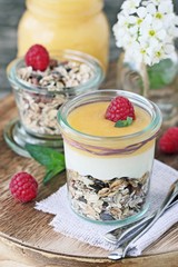 Whole grain muesli  with lemon cream and yogurt