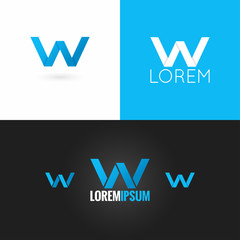 letter W logo design icon set background