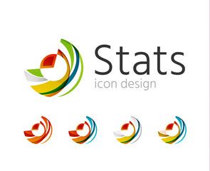 Fototapeta na wymiar Statistics company logo set. Vector illustration